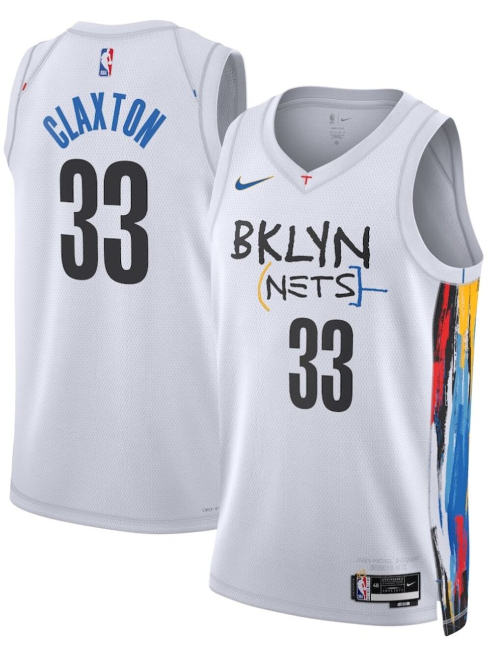 Brooklyn Nets Nike City Edition Swingman Jersey #33 Nic Claxton, White, XL, NWT